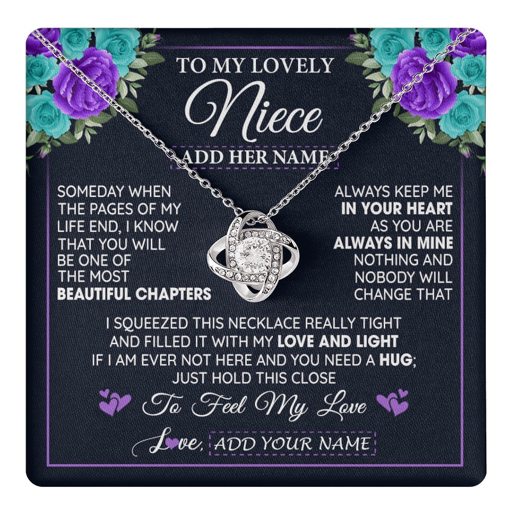Personalized To My Lovely Niece Necklace Gift From Uncle Aunt Feel My Love Niece Birthday Mother's Day Christmas Customized Gift Box Message Card