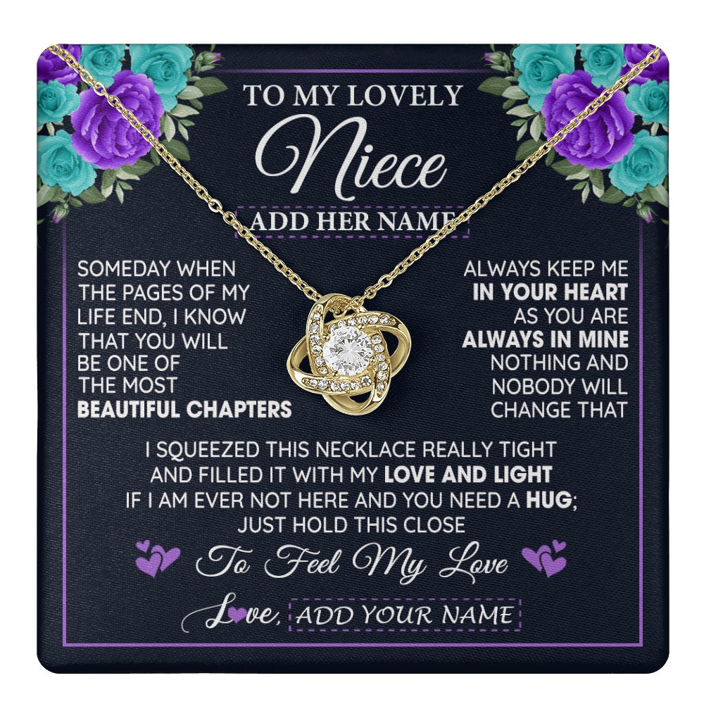 Personalized To My Lovely Niece Necklace Gift From Uncle Aunt Feel My Love Niece Birthday Mother's Day Christmas Customized Gift Box Message Card