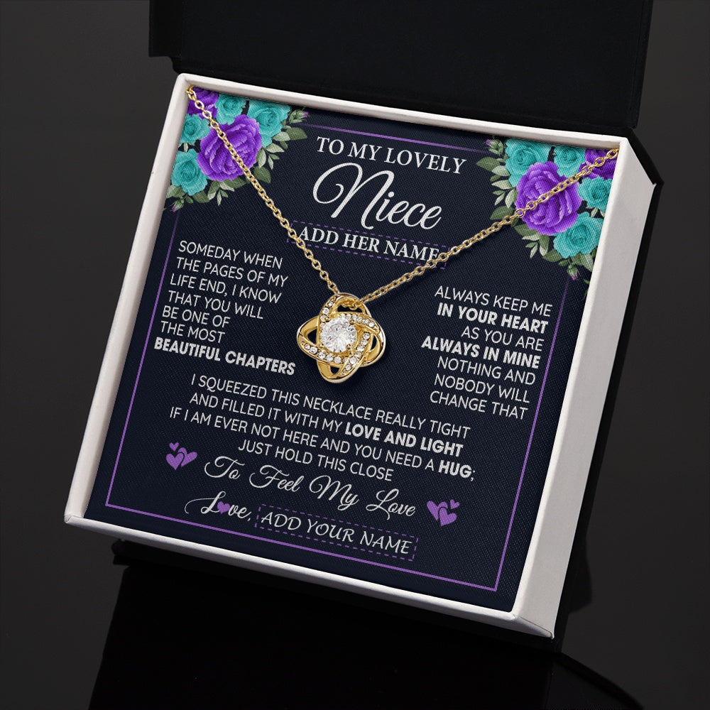 Personalized To My Lovely Niece Necklace Gift From Uncle Aunt Feel My Love Niece Birthday Mother's Day Christmas Customized Gift Box Message Card