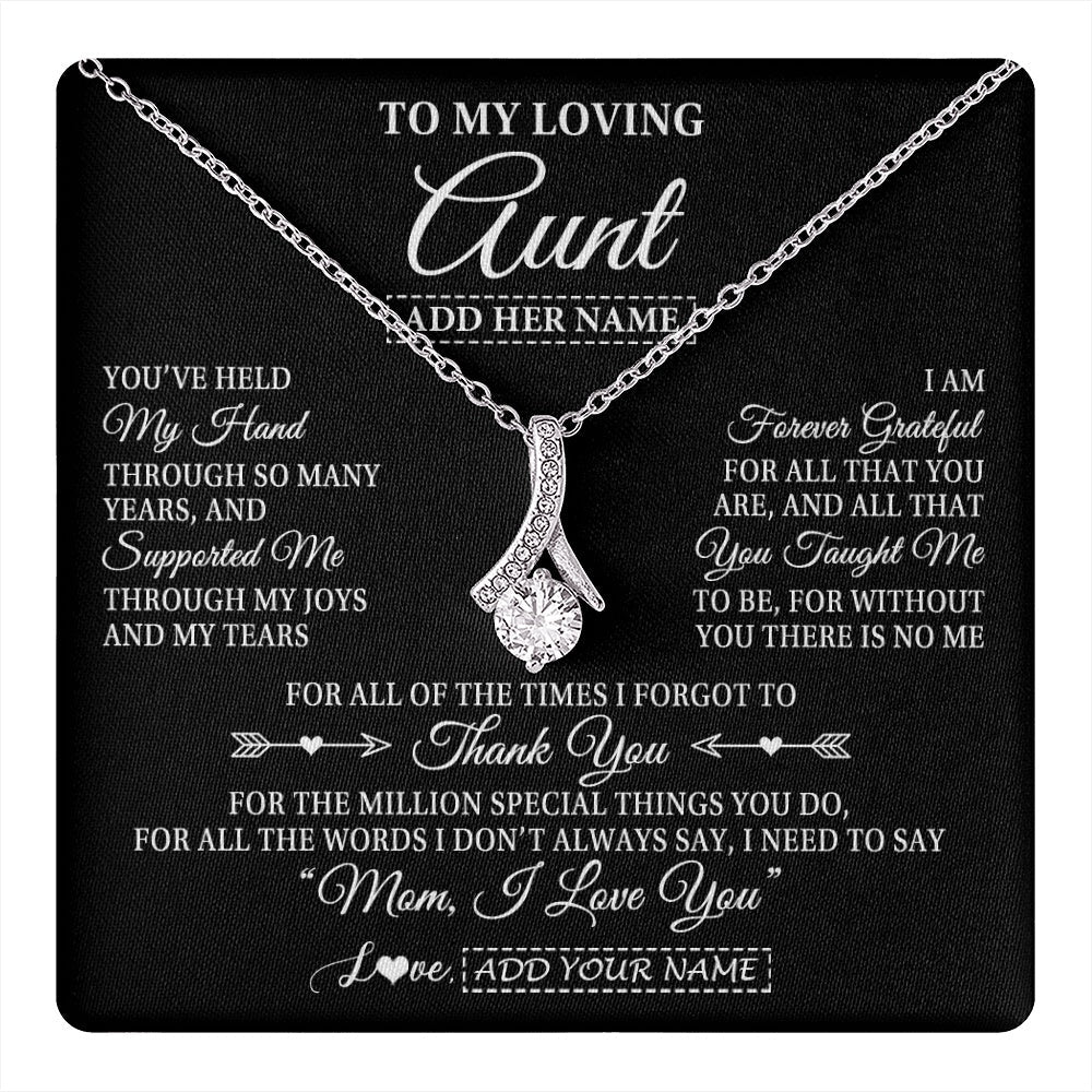 Personalized To My Loving Aunt Necklace From Niece You've Help My Hand Aunt Gift From Nephew Aunt Birthday Gifts Mothers Day Custom Gift Box Message Card