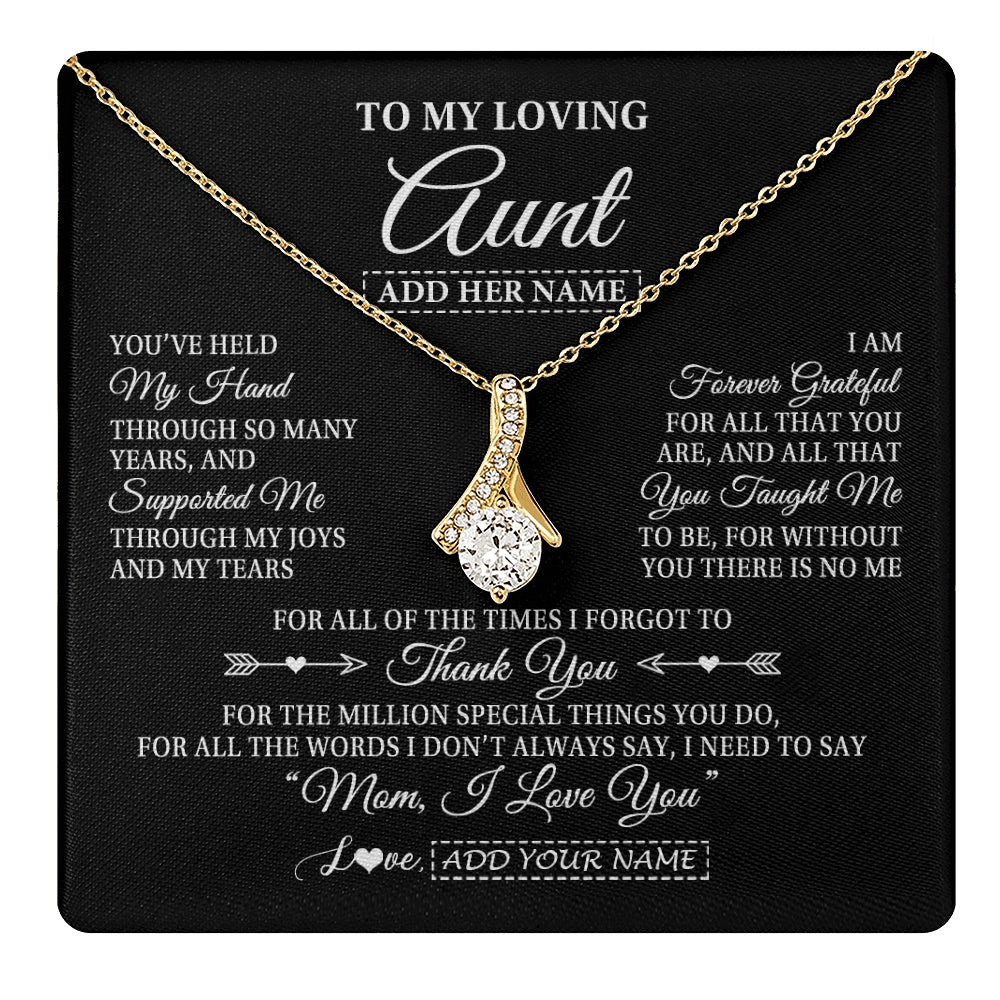 Personalized To My Loving Aunt Necklace From Niece You've Help My Hand Aunt Gift From Nephew Aunt Birthday Gifts Mothers Day Custom Gift Box Message Card