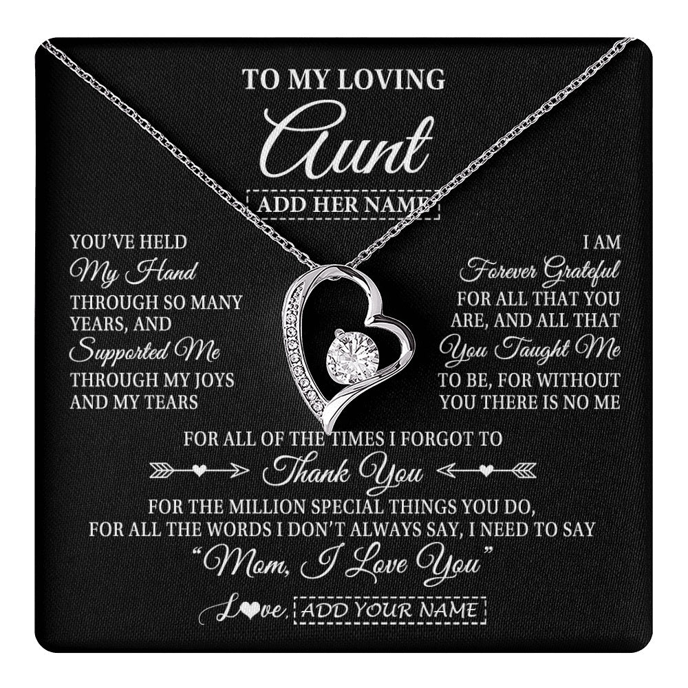 Personalized To My Loving Aunt Necklace From Niece You've Help My Hand Aunt Gift From Nephew Aunt Birthday Gifts Mothers Day Custom Gift Box Message Card