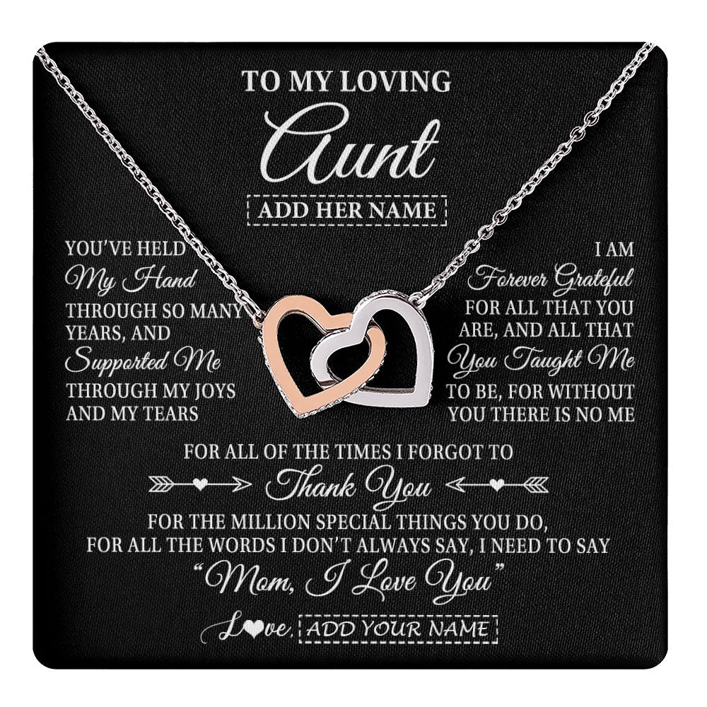 Personalized To My Loving Aunt Necklace From Niece You've Help My Hand Aunt Gift From Nephew Aunt Birthday Gifts Mothers Day Custom Gift Box Message Card