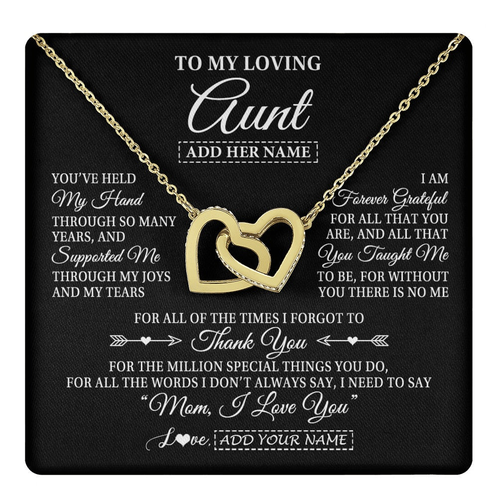 Personalized To My Loving Aunt Necklace From Niece You've Help My Hand Aunt Gift From Nephew Aunt Birthday Gifts Mothers Day Custom Gift Box Message Card
