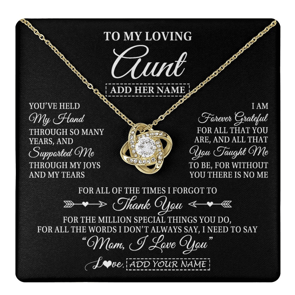Personalized To My Loving Aunt Necklace From Niece You've Help My Hand Aunt Gift From Nephew Aunt Birthday Gifts Mothers Day Custom Gift Box Message Card