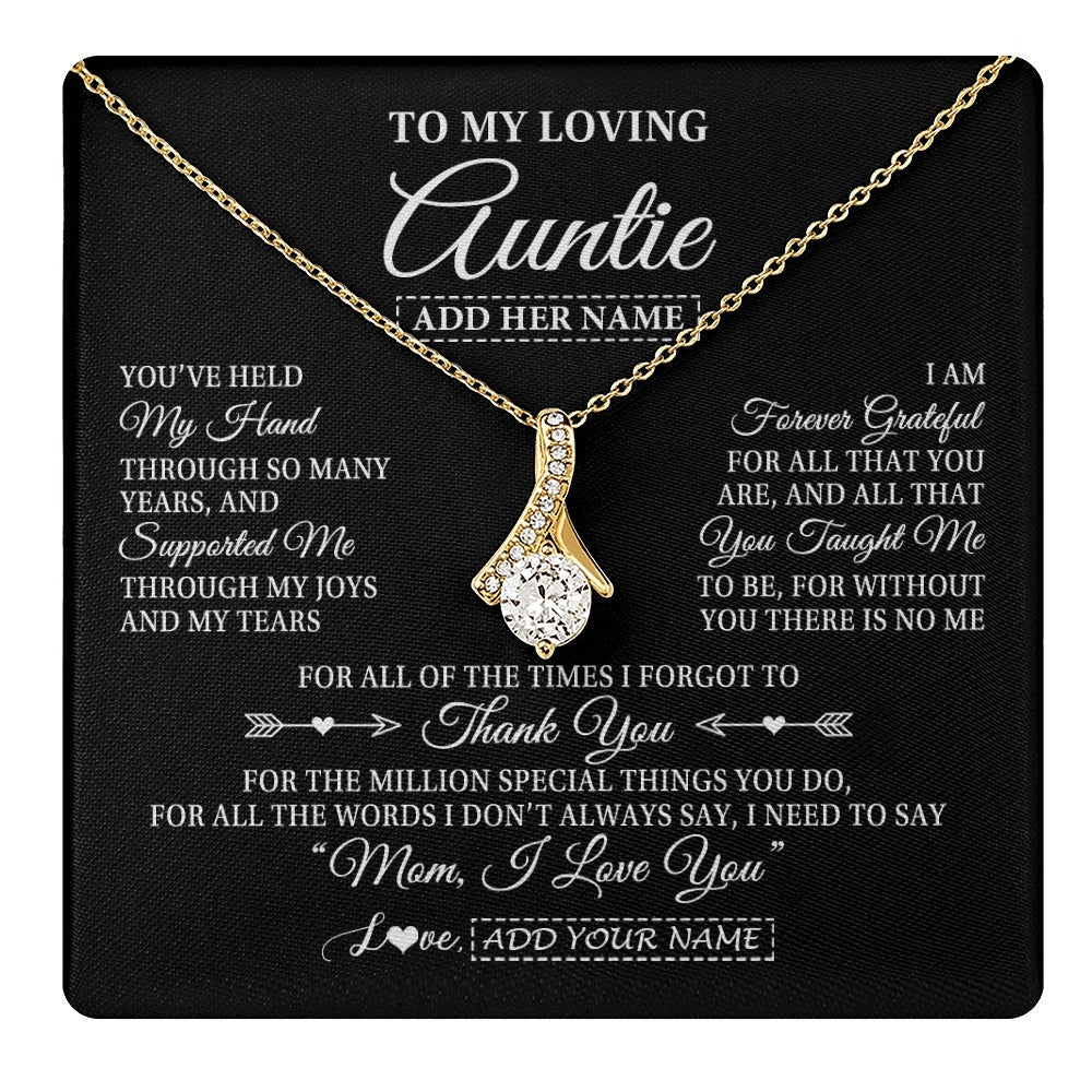 Personalized To My Loving Auntie Necklace From Niece You've Help My Hand Auntie Gift From Nephew Auntie Birthday Gifts Mothers Day Custom Gift Box Message Card