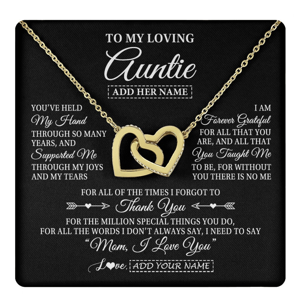 Personalized To My Loving Auntie Necklace From Niece You've Help My Hand Auntie Gift From Nephew Auntie Birthday Gifts Mothers Day Custom Gift Box Message Card