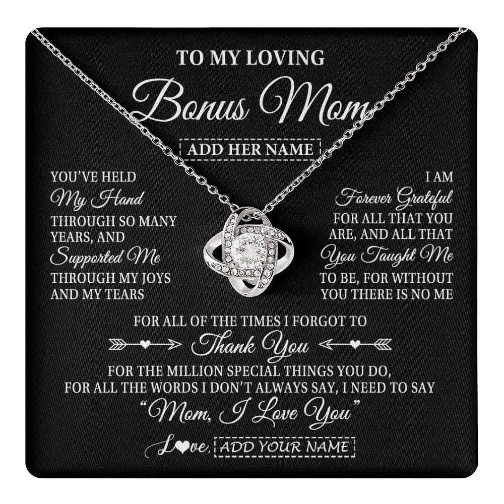 Personalized To My Loving Bonus Mom Necklace From Stepdaughter You've Help My Hand Stepmom Gift Step Mom Birthday Gifts Mothers Day Gift Box Message Card