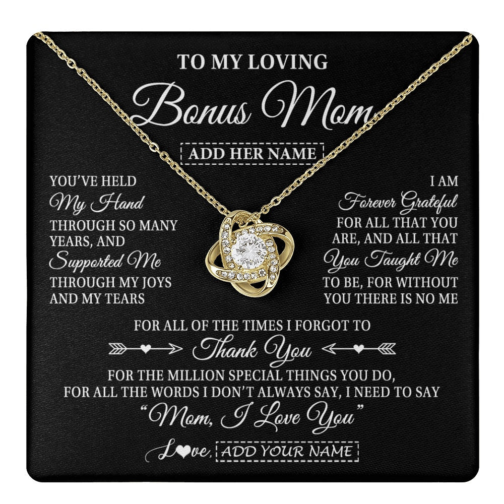Personalized To My Loving Bonus Mom Necklace From Stepdaughter You've Help My Hand Stepmom Gift Step Mom Birthday Gifts Mothers Day Gift Box Message Card