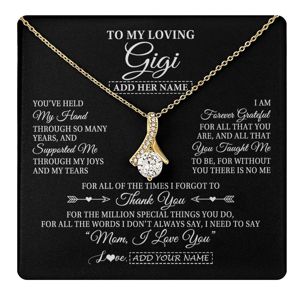 Personalized To My Loving Gigi Necklace From Granddaughter You've Help My Hand Gigi Gift From Grandson Gigi Birthday Gifts Mothers Day Gift Box Message Card