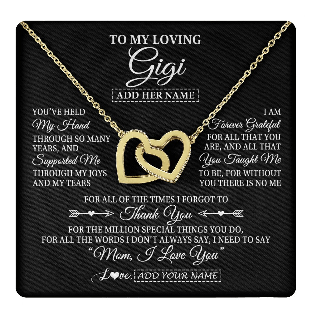 Personalized To My Loving Gigi Necklace From Granddaughter You've Help My Hand Gigi Gift From Grandson Gigi Birthday Gifts Mothers Day Gift Box Message Card