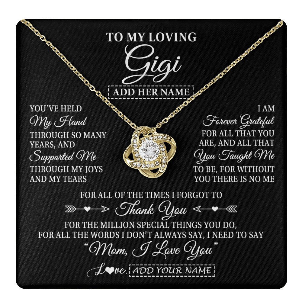 Personalized To My Loving Gigi Necklace From Granddaughter You've Help My Hand Gigi Gift From Grandson Gigi Birthday Gifts Mothers Day Gift Box Message Card