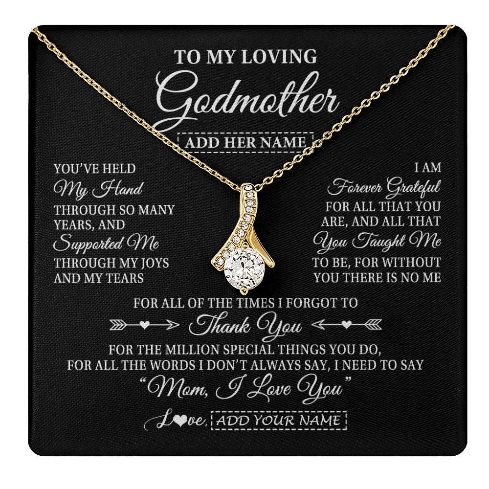 Personalized To My Loving Godmother Necklace From Niece You've Help My Hand Aunt Gift From Godchild Godmother Birthday Gifts Mothers Day Gift Box Message Card