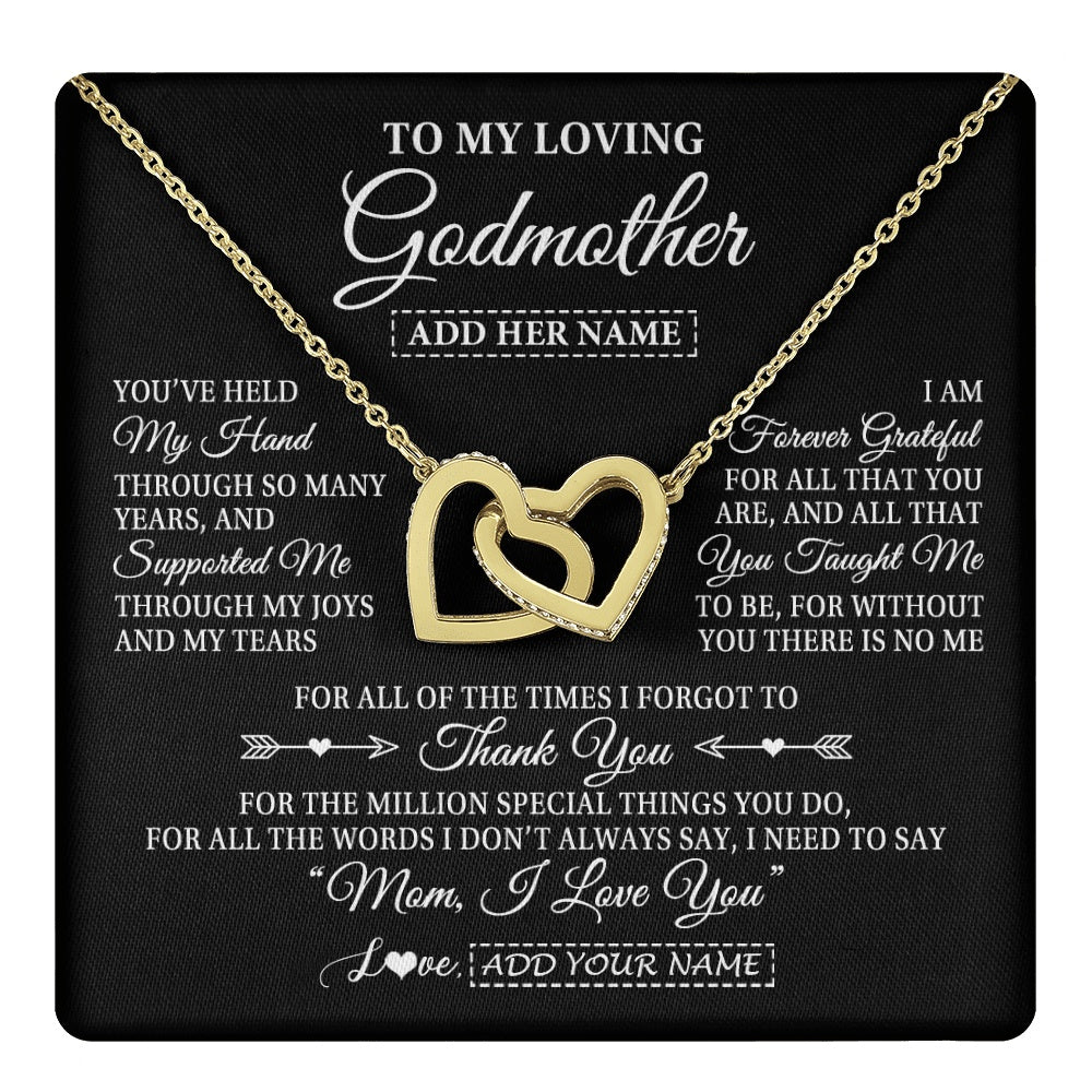 Personalized To My Loving Godmother Necklace From Niece You've Help My Hand Aunt Gift From Godchild Godmother Birthday Gifts Mothers Day Gift Box Message Card