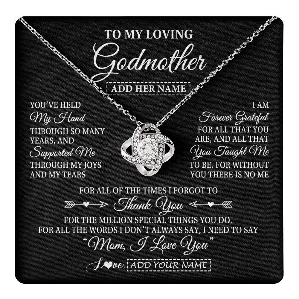 Personalized To My Loving Godmother Necklace From Niece You've Help My Hand Aunt Gift From Godchild Godmother Birthday Gifts Mothers Day Gift Box Message Card