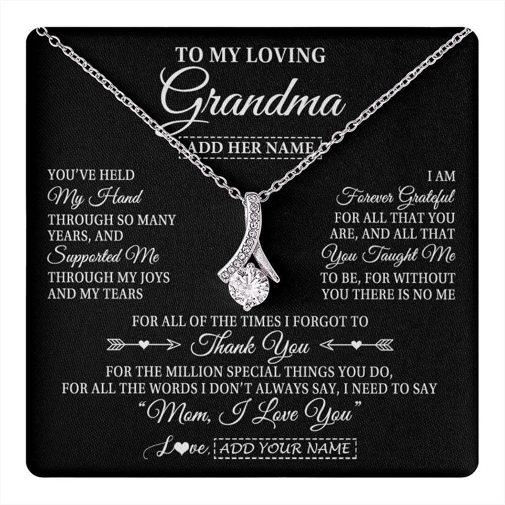 Personalized To My Loving Grandma Necklace From Granddaughter You've Help My Hand Grandma Gift From Grandson Grandma Birthday Mothers Day Gift Box Message Card