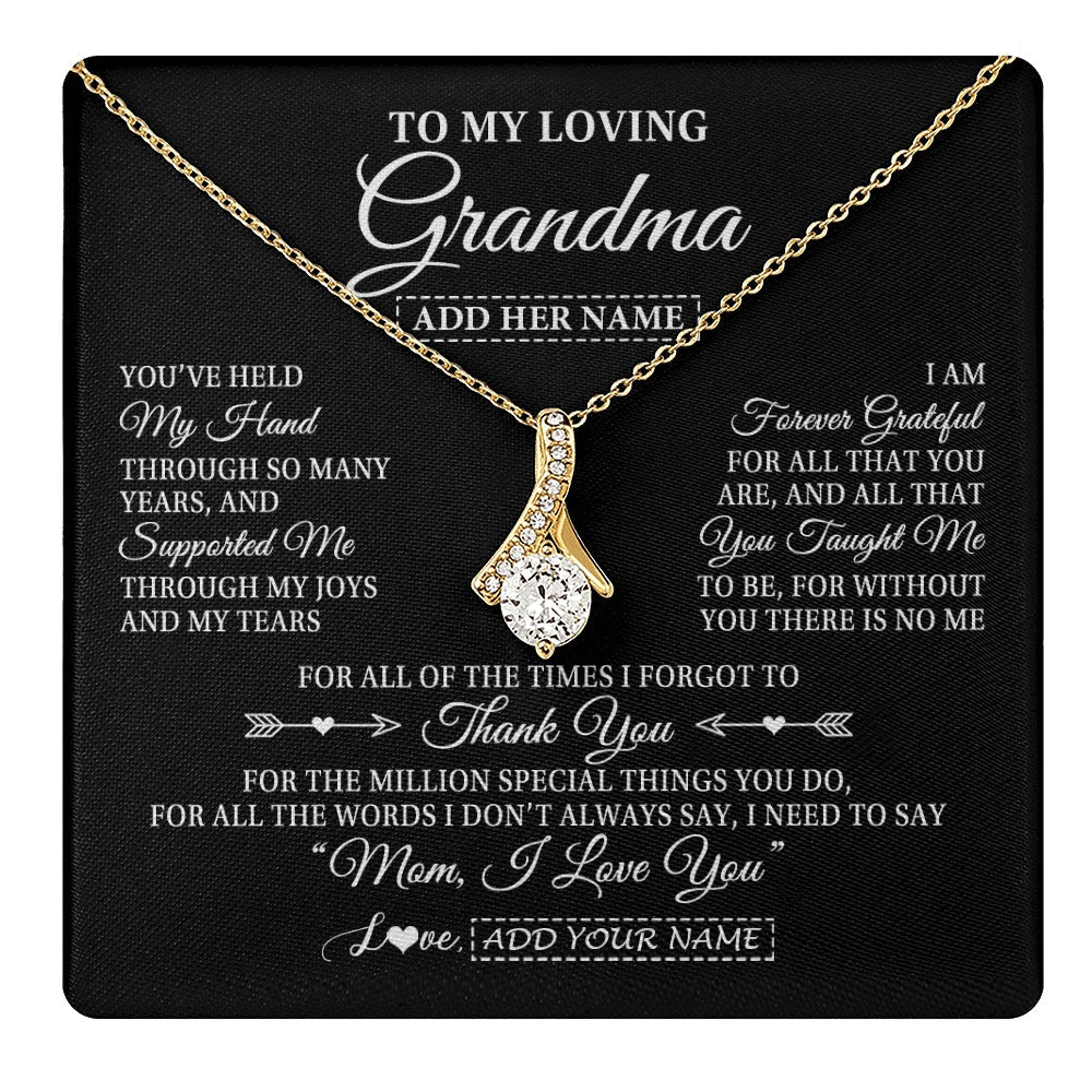 Personalized To My Loving Grandma Necklace From Granddaughter You've Help My Hand Grandma Gift From Grandson Grandma Birthday Mothers Day Gift Box Message Card