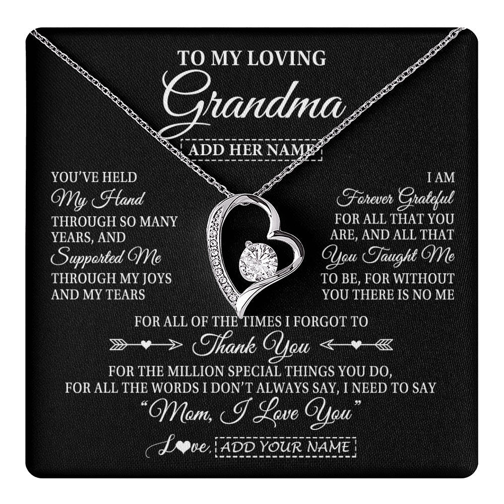 Personalized To My Loving Grandma Necklace From Granddaughter You've Help My Hand Grandma Gift From Grandson Grandma Birthday Mothers Day Gift Box Message Card