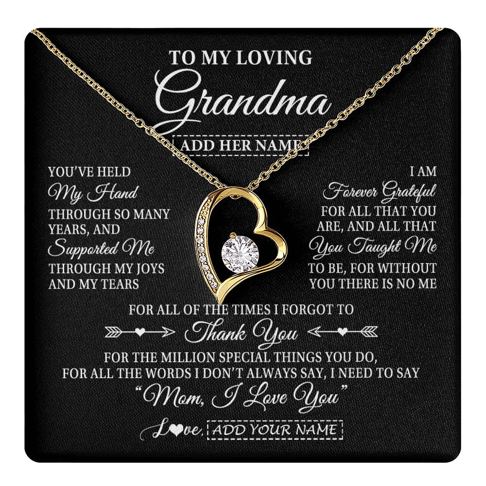 Personalized To My Loving Grandma Necklace From Granddaughter You've Help My Hand Grandma Gift From Grandson Grandma Birthday Mothers Day Gift Box Message Card