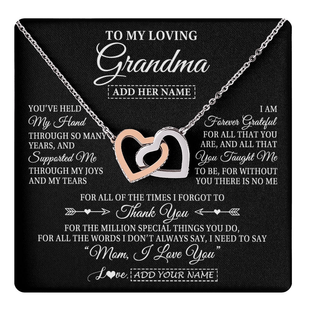 Personalized To My Loving Grandma Necklace From Granddaughter You've Help My Hand Grandma Gift From Grandson Grandma Birthday Mothers Day Gift Box Message Card