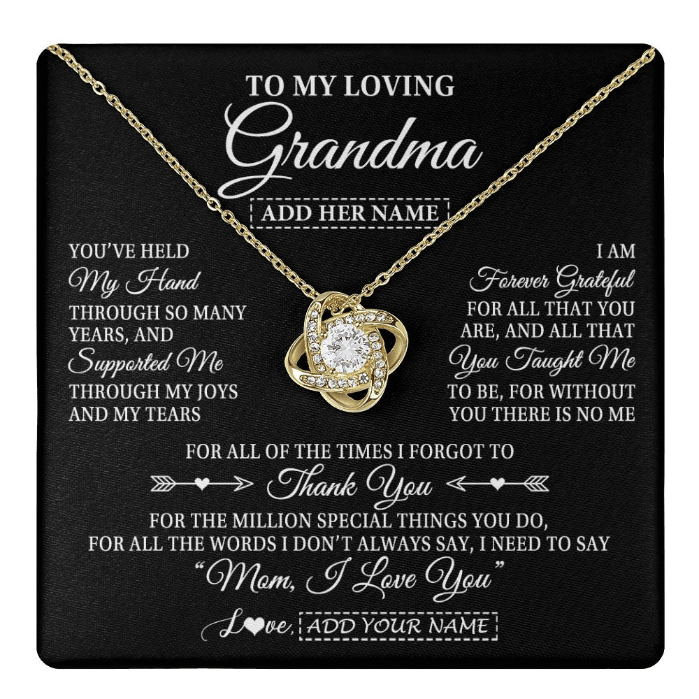 Personalized To My Loving Grandma Necklace From Granddaughter You've Help My Hand Grandma Gift From Grandson Grandma Birthday Mothers Day Gift Box Message Card