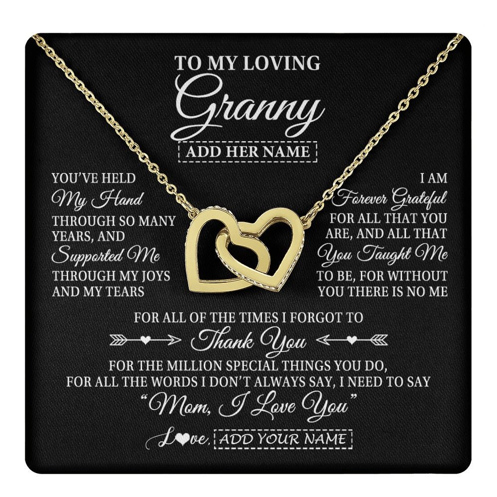 Personalized To My Loving Granny Necklace From Granddaughter You've Help My Hand Granny Gift From Grandson Granny Birthday Mothers Day Gift Box Message Card