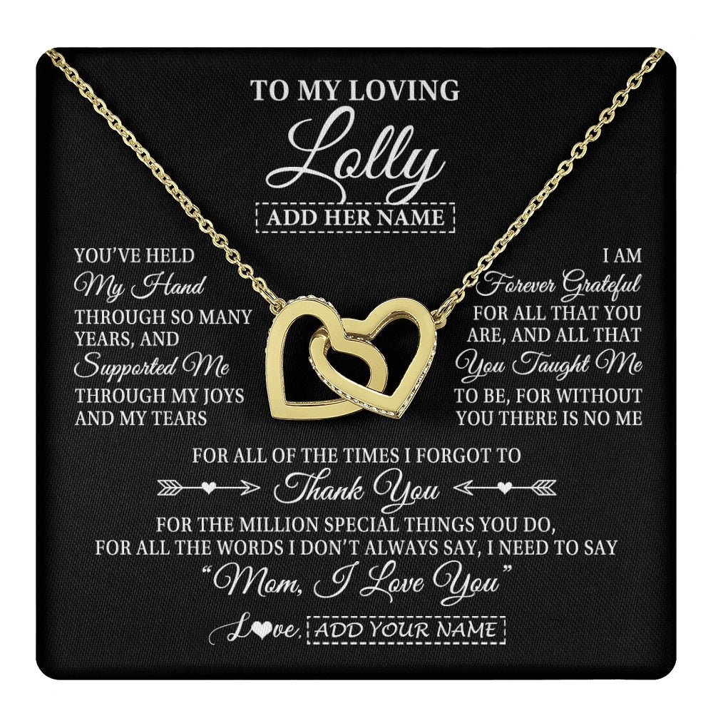 Personalized To My Loving Lolly Necklace From Granddaughter You've Help My Hand Lolly Gift From Grandson Lolly Birthday Mothers Day Gift Box Message Card