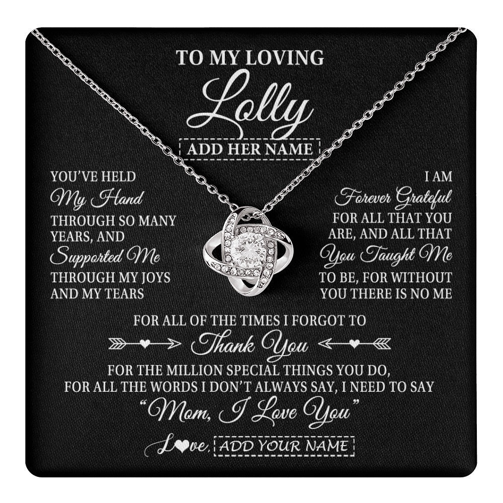Personalized To My Loving Lolly Necklace From Granddaughter You've Help My Hand Lolly Gift From Grandson Lolly Birthday Mothers Day Gift Box Message Card