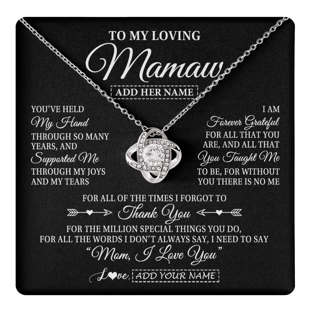 Personalized To My Loving Mamaw Necklace From Granddaughter You've Help My Hand Mamaw Gift From Grandson Mamaw Birthday Mothers Day Gift Box Message Card