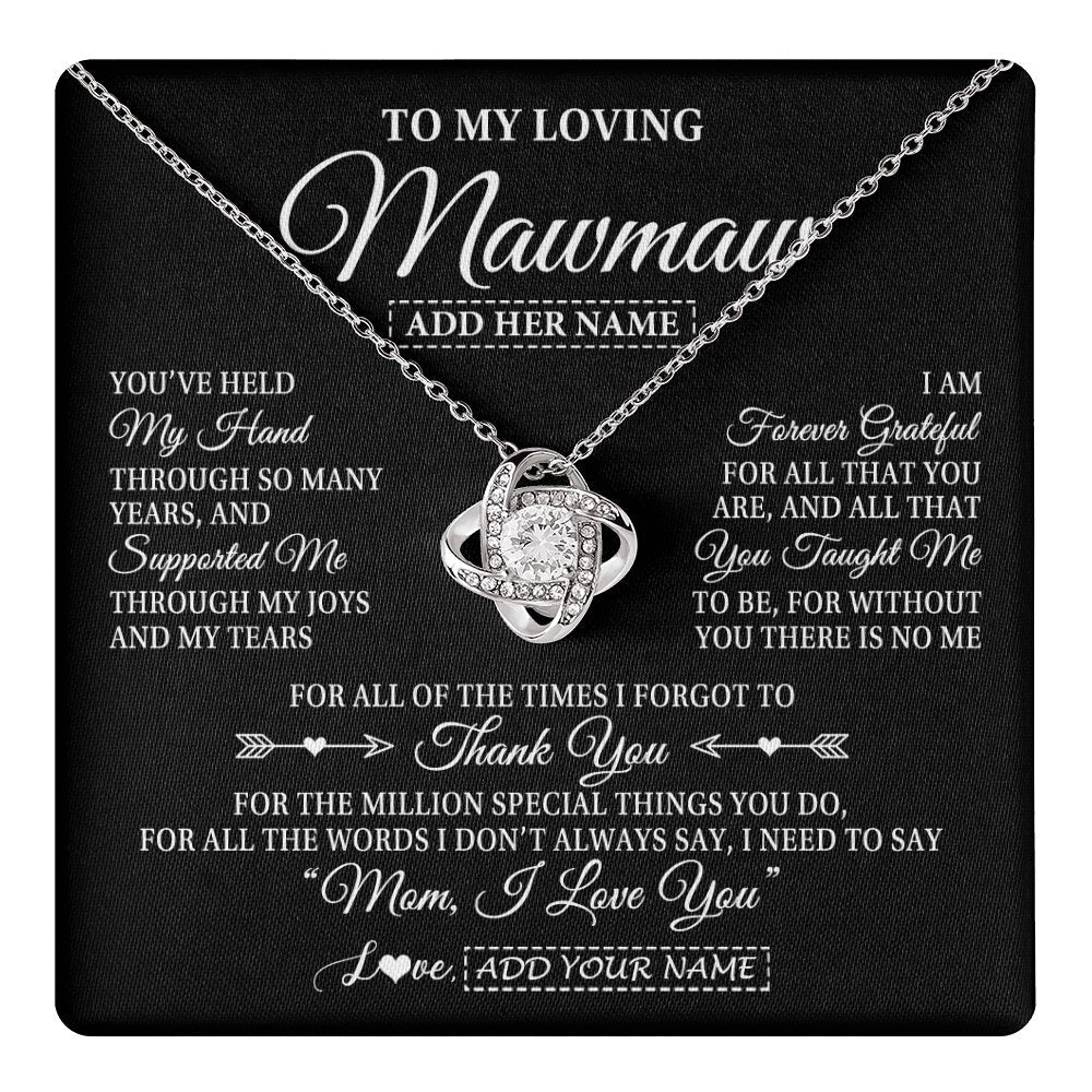 Personalized To My Loving Mawmaw Necklace From Granddaughter You've Help My Hand Mawmaw Gift From Grandson Mawmaw Birthday Mothers Day Gift Box Message Card