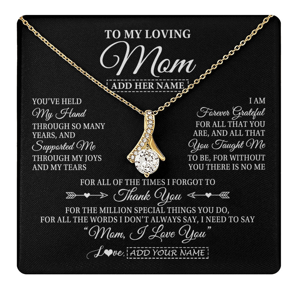 Personalized To My Loving Mom Necklace From Son You've Help My Hand Mom Gift From Daughter Mom Birthday Gifts Mothers Day Custom Gift Box Message Card