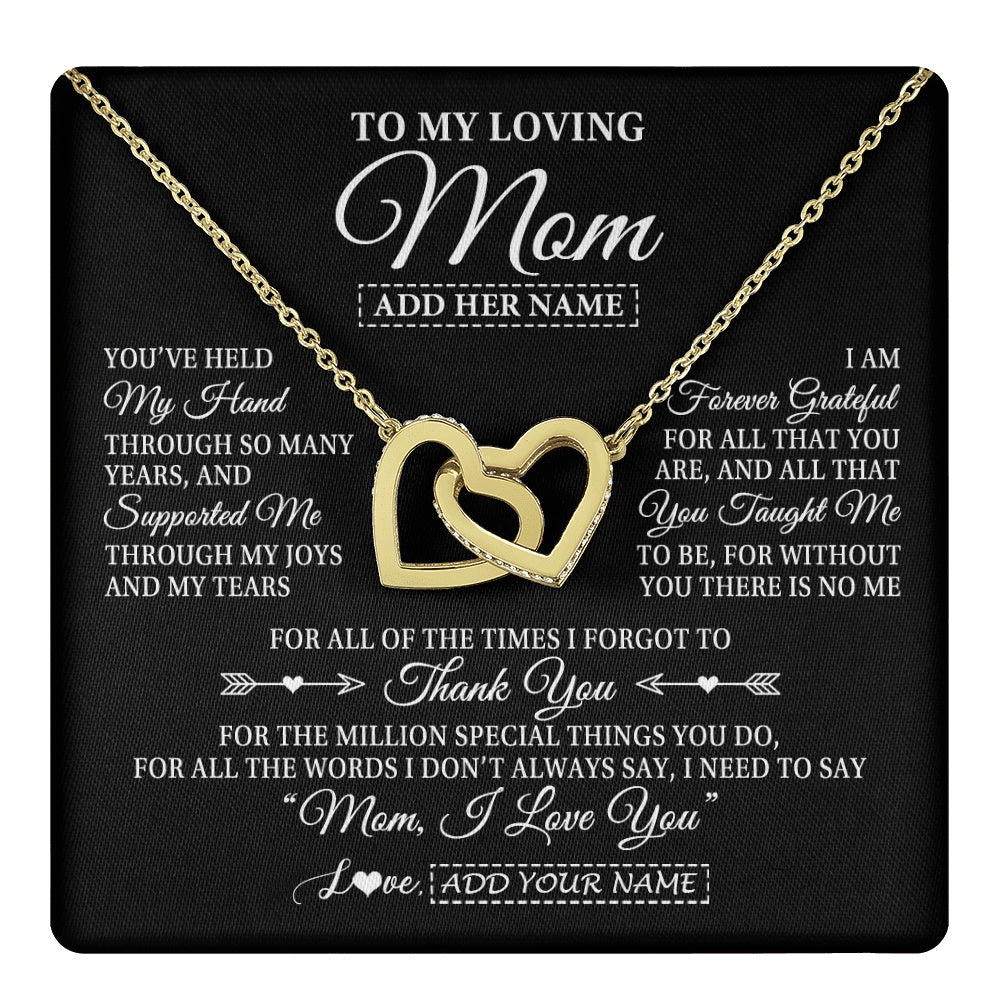 Personalized To My Loving Mom Necklace From Son You've Help My Hand Mom Gift From Daughter Mom Birthday Gifts Mothers Day Custom Gift Box Message Card
