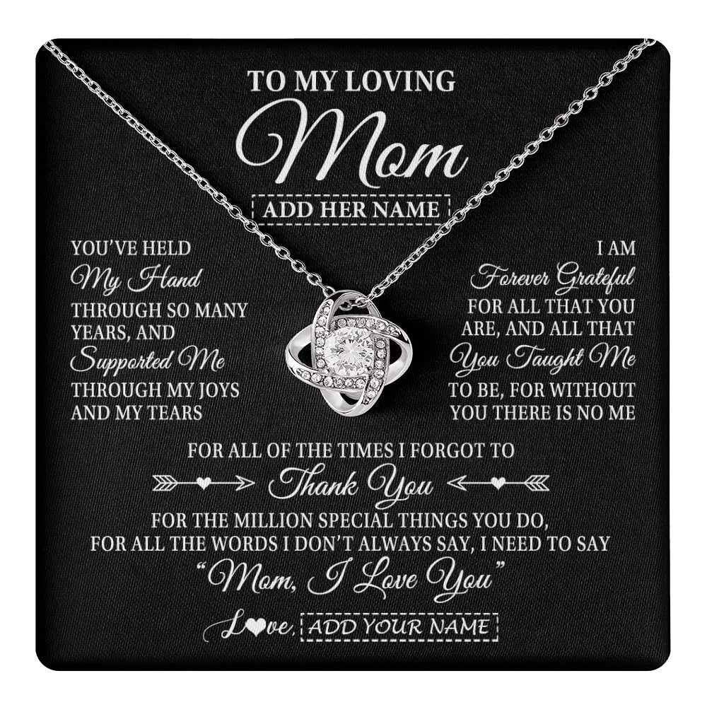 Personalized To My Loving Mom Necklace From Son You've Help My Hand Mom Gift From Daughter Mom Birthday Gifts Mothers Day Custom Gift Box Message Card