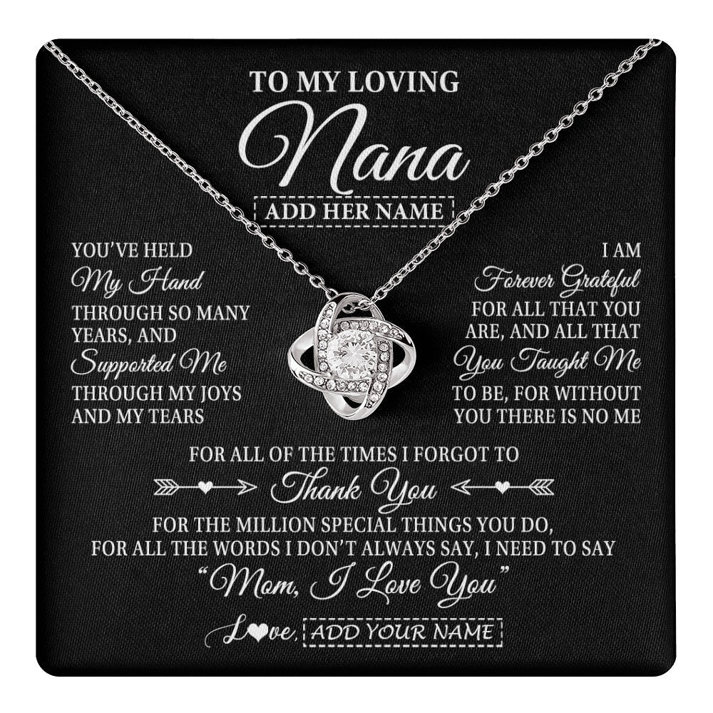 Personalized To My Loving Nana Necklace From Granddaughter You've Help My Hand Nana Gift From Grandson Nana Birthday Gifts Mothers Day Gift Box Message Card