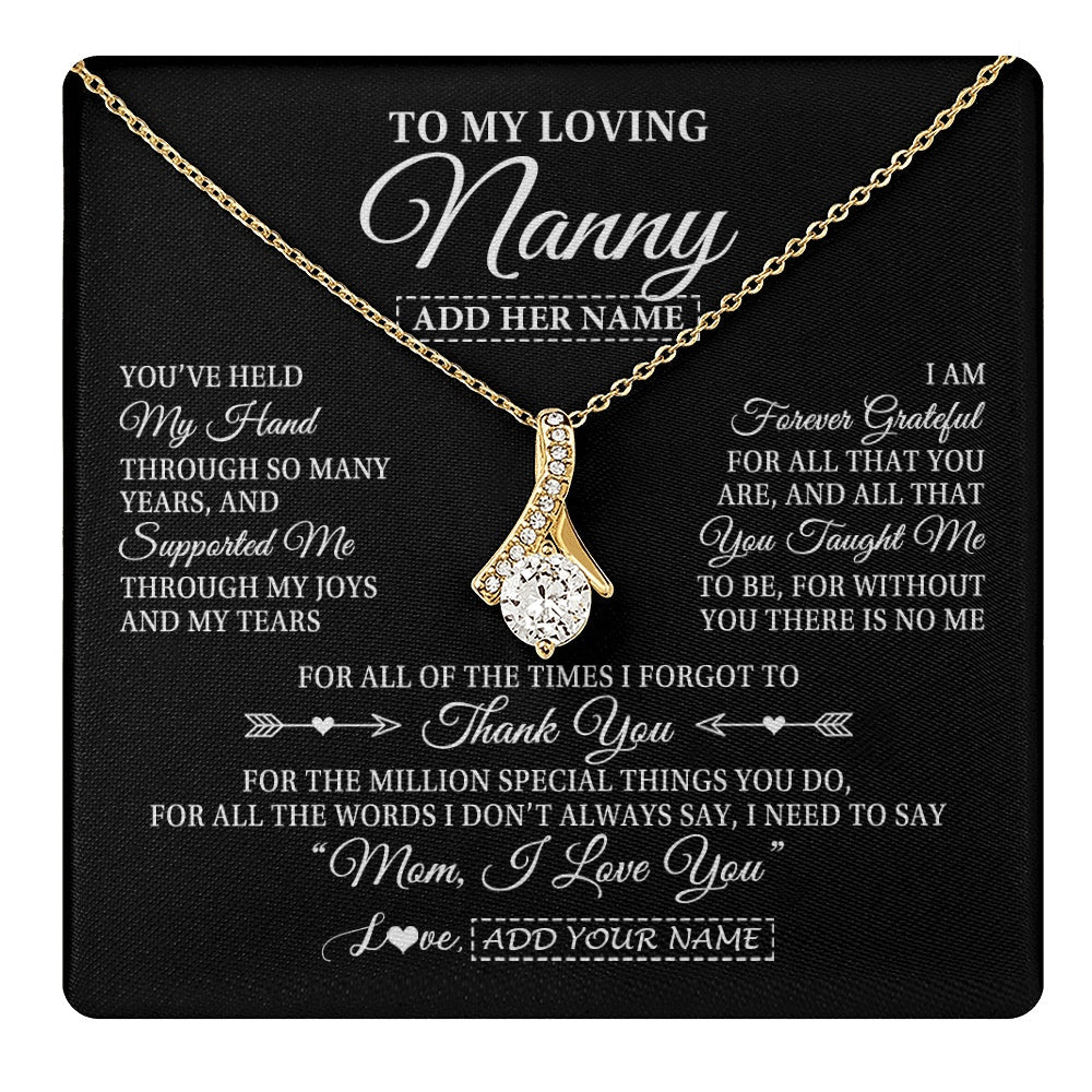 Personalized To My Loving Nanny Necklace From Granddaughter You've Help My Hand Nanny Gift From Grandson Nanny Birthday Mothers Day Gift Box Message Card