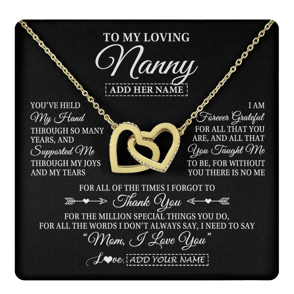 Personalized To My Loving Nanny Necklace From Granddaughter You've Help My Hand Nanny Gift From Grandson Nanny Birthday Mothers Day Gift Box Message Card