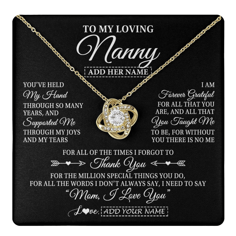 Personalized To My Loving Nanny Necklace From Granddaughter You've Help My Hand Nanny Gift From Grandson Nanny Birthday Mothers Day Gift Box Message Card