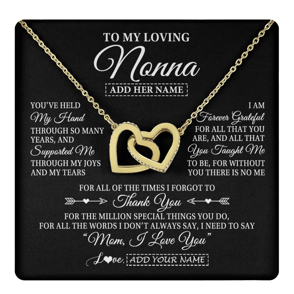 Personalized To My Loving Nonna Necklace From Granddaughter You've Help My Hand Nonna Gift From Grandson Nonna Birthday Mothers Day Gift Box Message Card