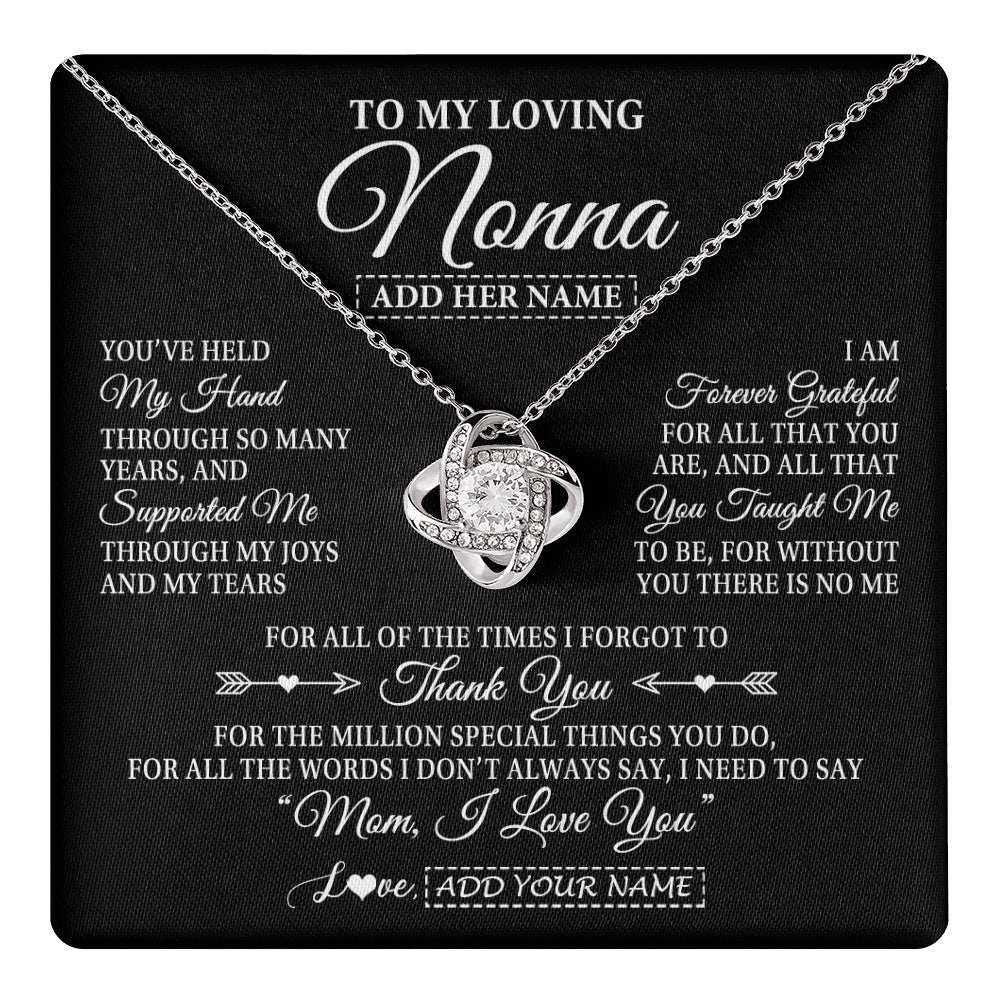 Personalized To My Loving Nonna Necklace From Granddaughter You've Help My Hand Nonna Gift From Grandson Nonna Birthday Mothers Day Gift Box Message Card