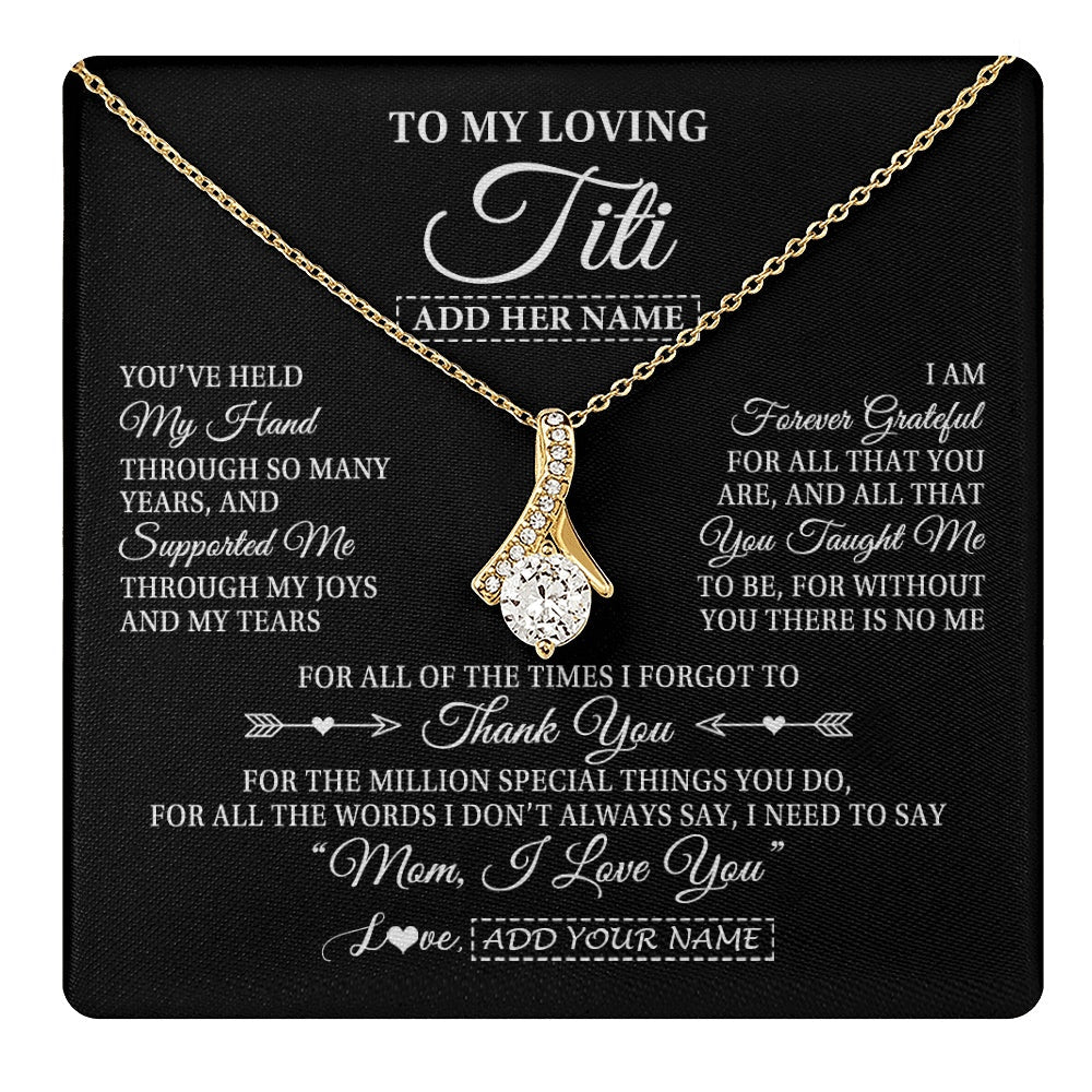 Personalized To My Loving Titi Necklace From Niece You've Help My Hand Aunt Gift From Nephew Aunt Birthday Gifts Mothers Day Custom Gift Box Message Card