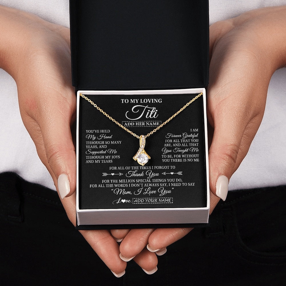 Personalized To My Loving Titi Necklace From Niece You've Help My Hand Aunt Gift From Nephew Aunt Birthday Gifts Mothers Day Custom Gift Box Message Card