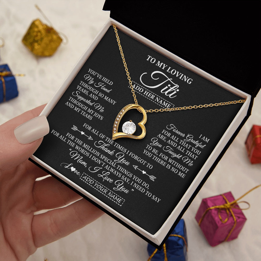 Personalized To My Loving Titi Necklace From Niece You've Help My Hand Aunt Gift From Nephew Aunt Birthday Gifts Mothers Day Custom Gift Box Message Card
