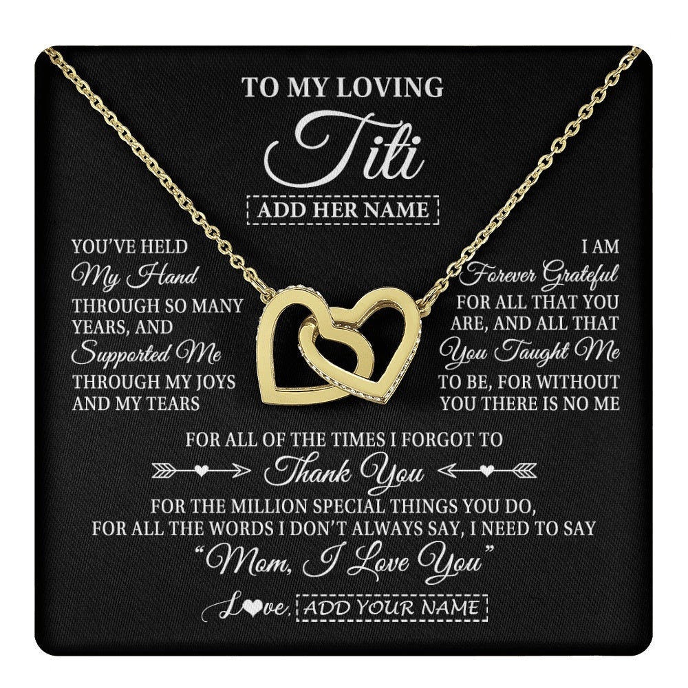 Personalized To My Loving Titi Necklace From Niece You've Help My Hand Aunt Gift From Nephew Aunt Birthday Gifts Mothers Day Custom Gift Box Message Card