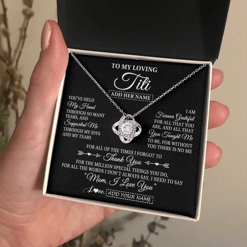 Personalized To My Loving Titi Necklace From Niece You've Help My Hand Aunt Gift From Nephew Aunt Birthday Gifts Mothers Day Custom Gift Box Message Card