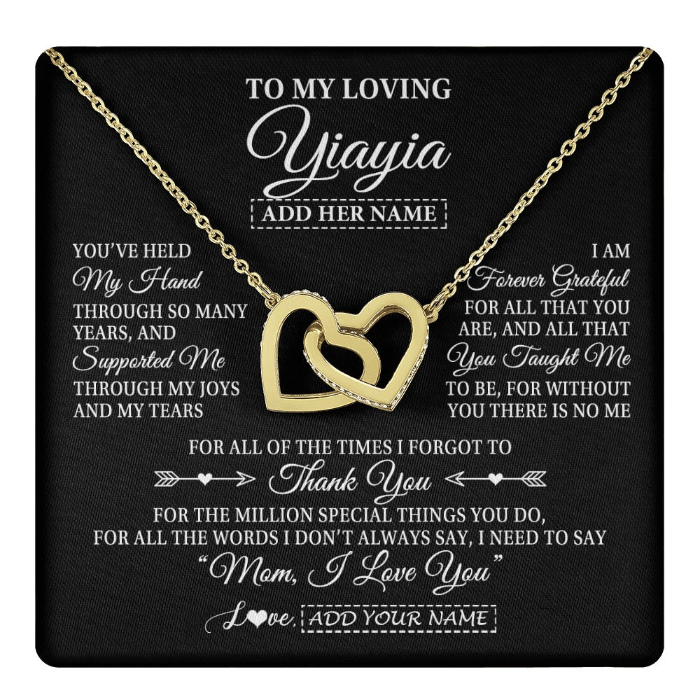 Personalized To My Loving Yiayia Necklace From Granddaughter You've Help My Hand Yiayia Gift From Grandson Yiayia Birthday Mothers Day Gift Box Message Card