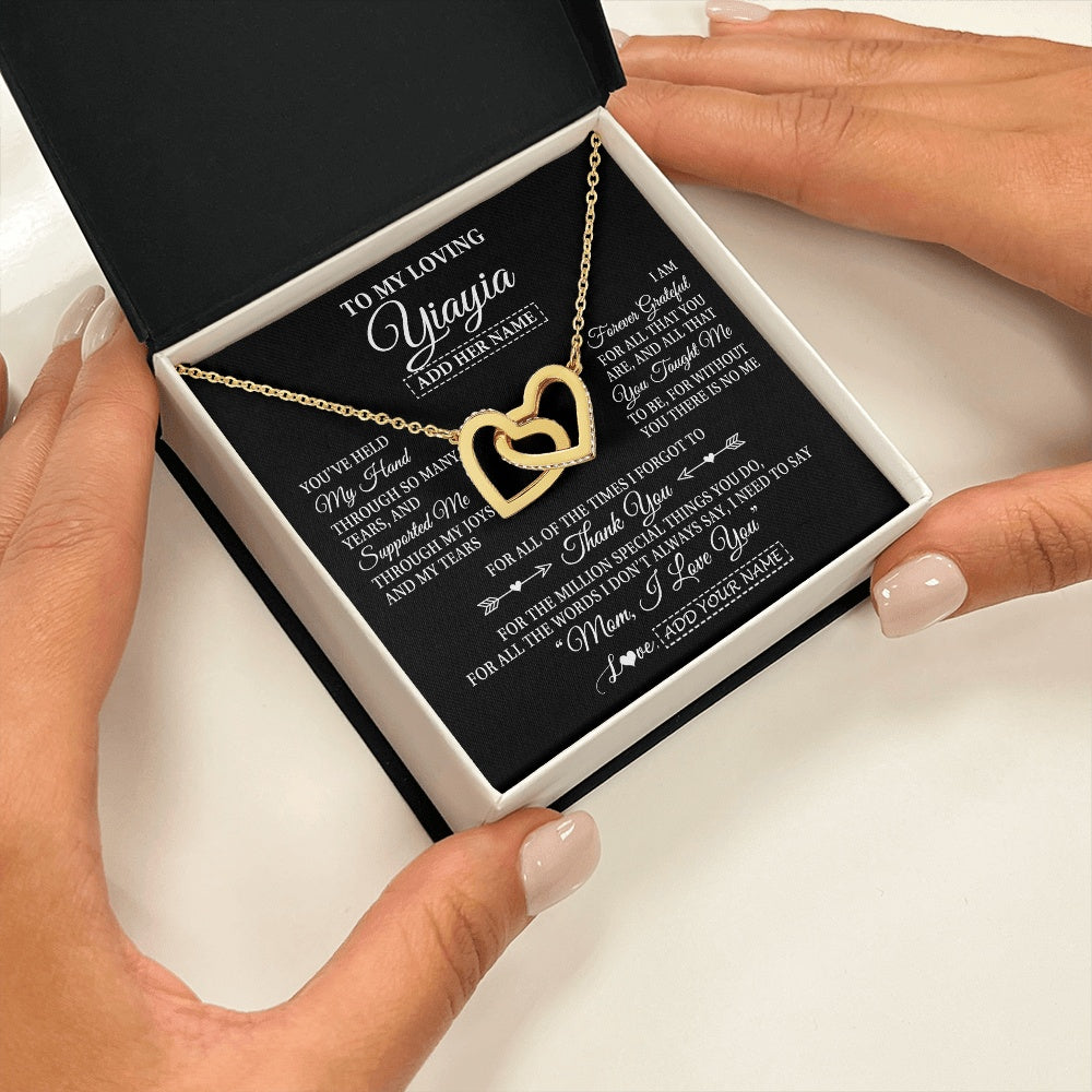 Personalized To My Loving Yiayia Necklace From Granddaughter You've Help My Hand Yiayia Gift From Grandson Yiayia Birthday Mothers Day Gift Box Message Card