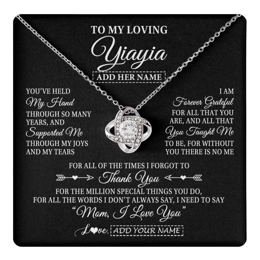 Personalized To My Loving Yiayia Necklace From Granddaughter You've Help My Hand Yiayia Gift From Grandson Yiayia Birthday Mothers Day Gift Box Message Card