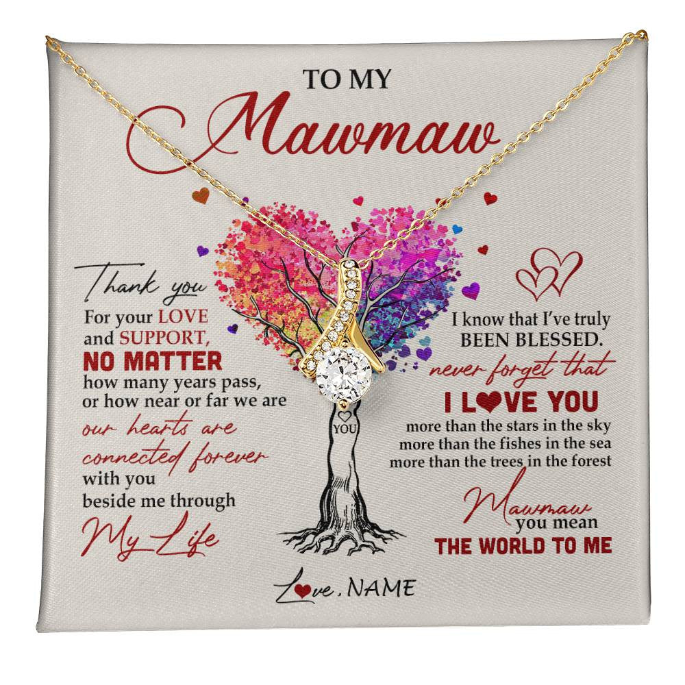 Personalized To My Mawmaw Necklace From Grandkids Never Forget That I Love You You Mean The World Mawmaw Birthday Mothers Day Customized Gift Box Message Card