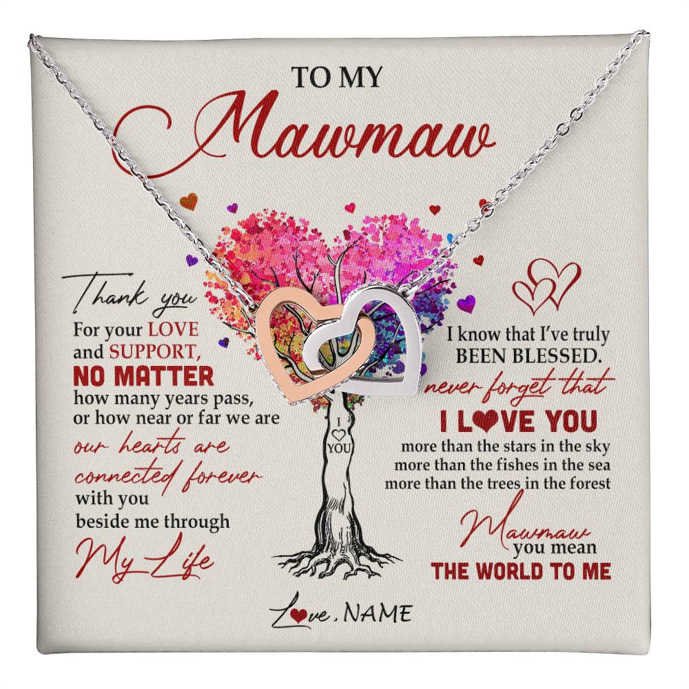 Personalized To My Mawmaw Necklace From Grandkids Never Forget That I Love You You Mean The World Mawmaw Birthday Mothers Day Customized Gift Box Message Card