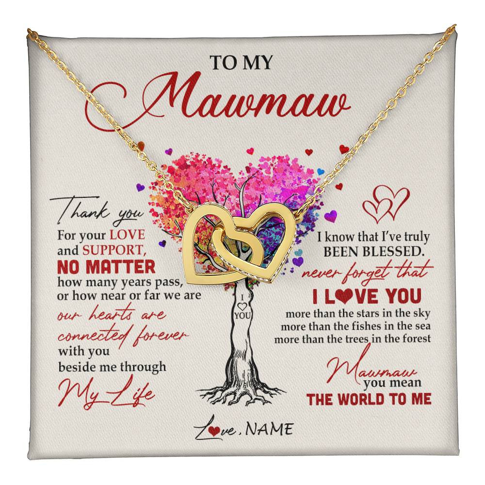 Personalized To My Mawmaw Necklace From Grandkids Never Forget That I Love You You Mean The World Mawmaw Birthday Mothers Day Customized Gift Box Message Card